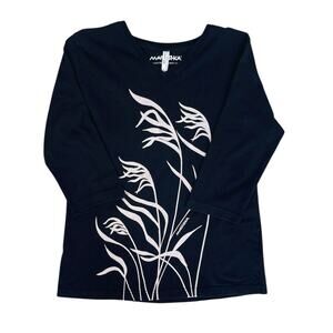 Marushka Hand Printed T-Shirt Women's Size Large Sea Grass In The Wind Unique